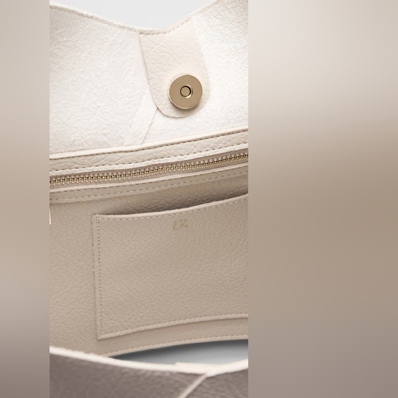 Banana Republic Vegan Leather Large Slouchy Tote, Bone - Picture 5 of 5